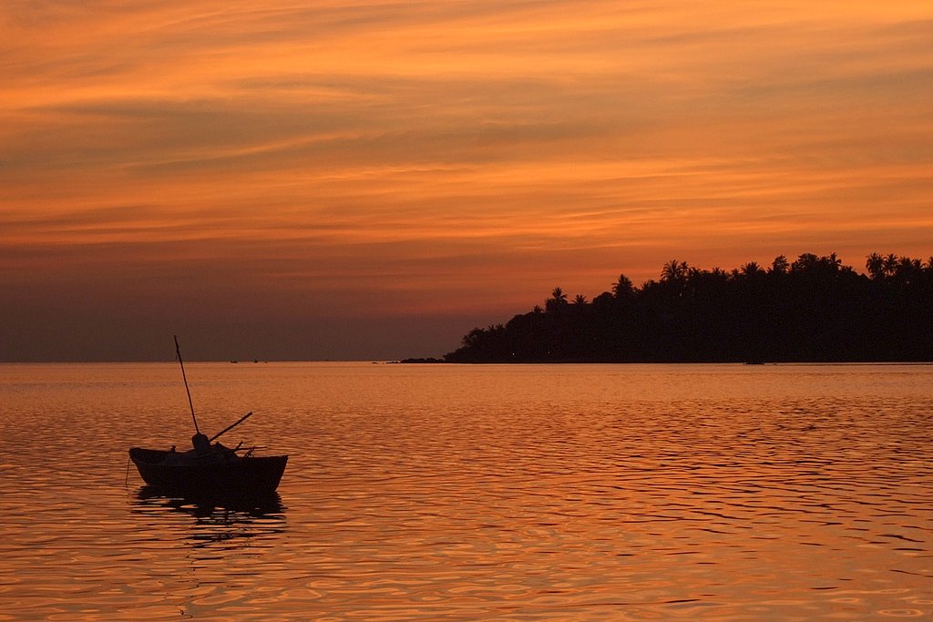 sunset, the boat, ko phangan